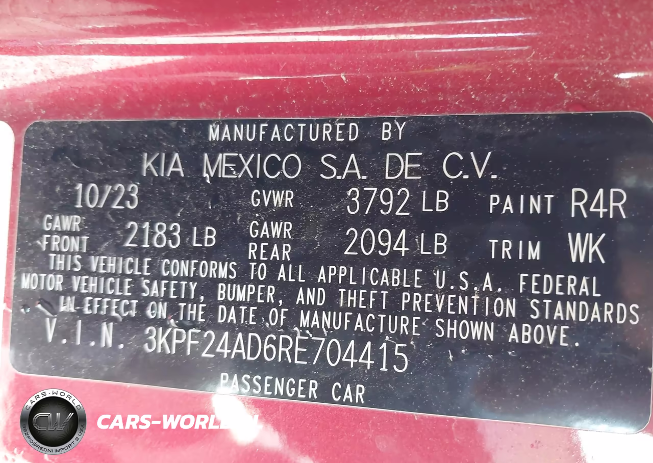 2024 Kia Forte Lxs VIN:3KPF24AD6RE704415 - 9