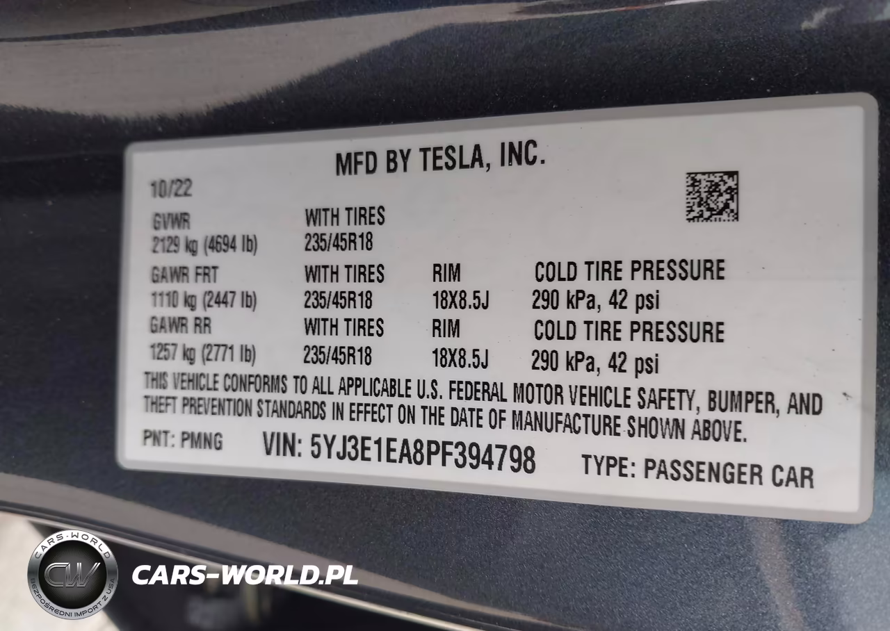 2023 Tesla Model 3 Rear-Wheel Drive VIN:5YJ3E1EA8PF394798 - 9