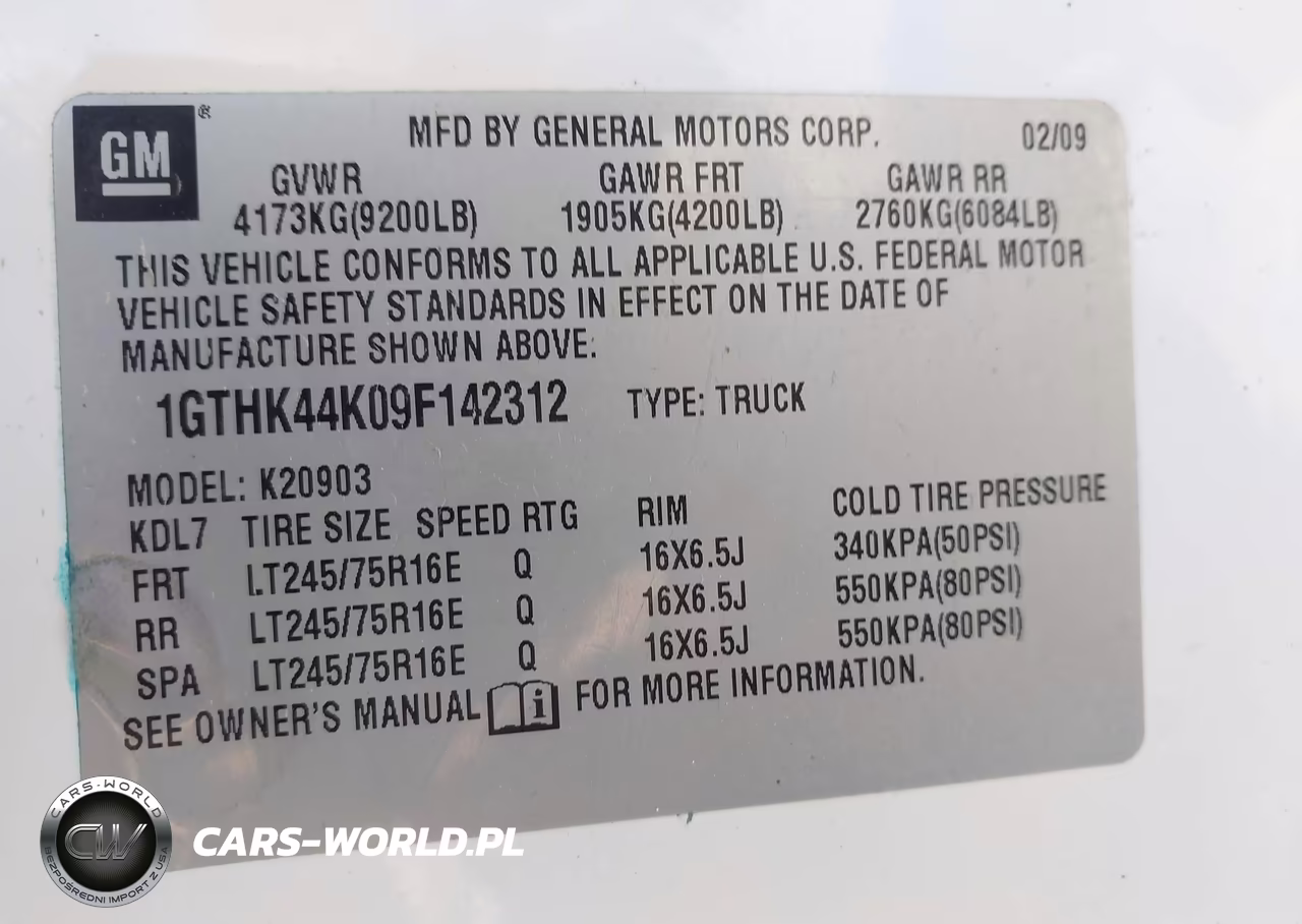 2009 GMC Sierra 2500Hd Work Truck VIN:1GTHK44K09F142312 - 9