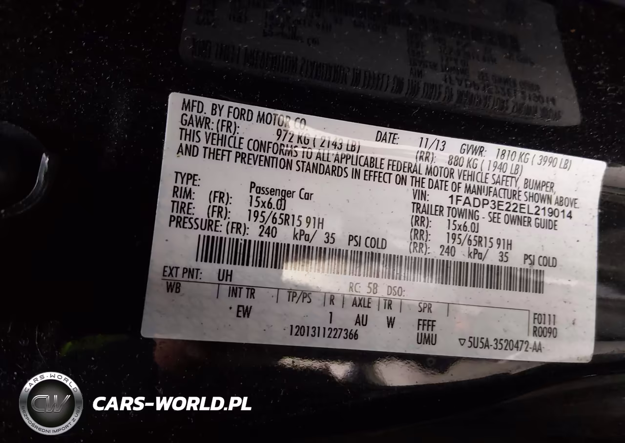 2014 Ford Focus S VIN:1FADP3E22EL219014 - 9