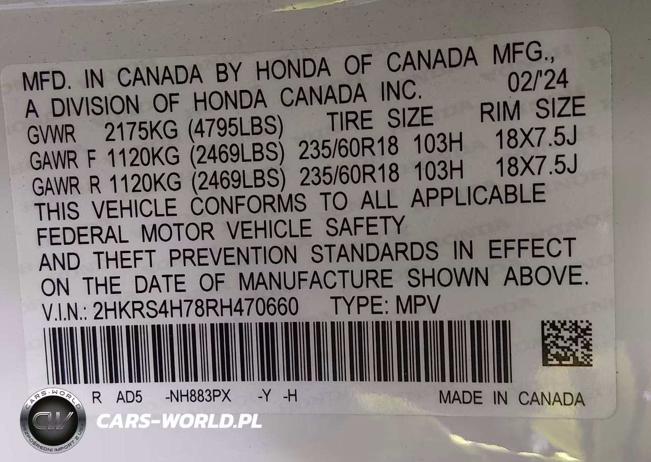 2024 Honda Cr-V Ex-L Awd VIN:2HKRS4H78RH470660 - 9
