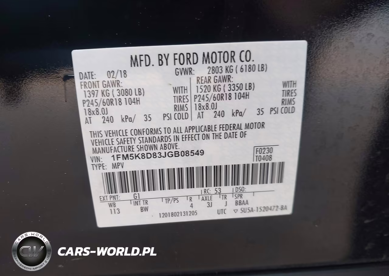 2018 Ford Explorer Xlt VIN:1FM5K8D83JGB08549 - 9
