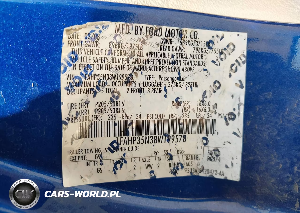 2008 Ford Focus Se-Ses VIN:1FAHP35N38W199578 - 9