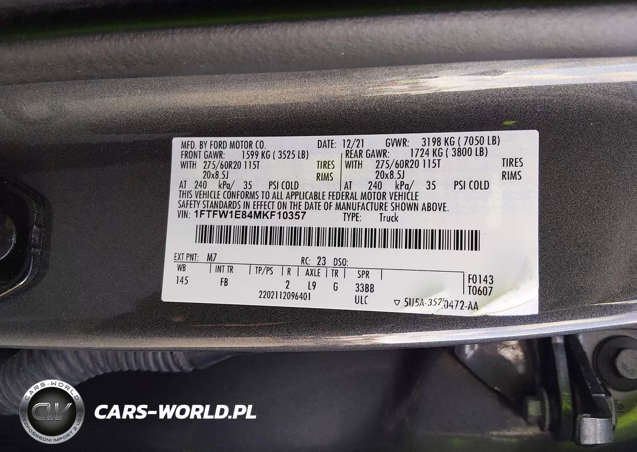 2021 Ford F-150 Xlt VIN:1FTFW1E84MKF10357 - 9