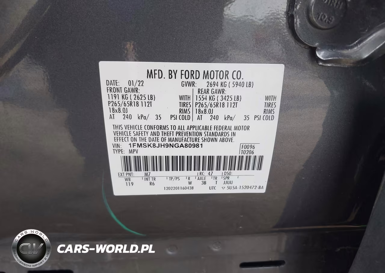 2022 Ford Explorer Timberline VIN:1FMSK8JH9NGA80981 - 9