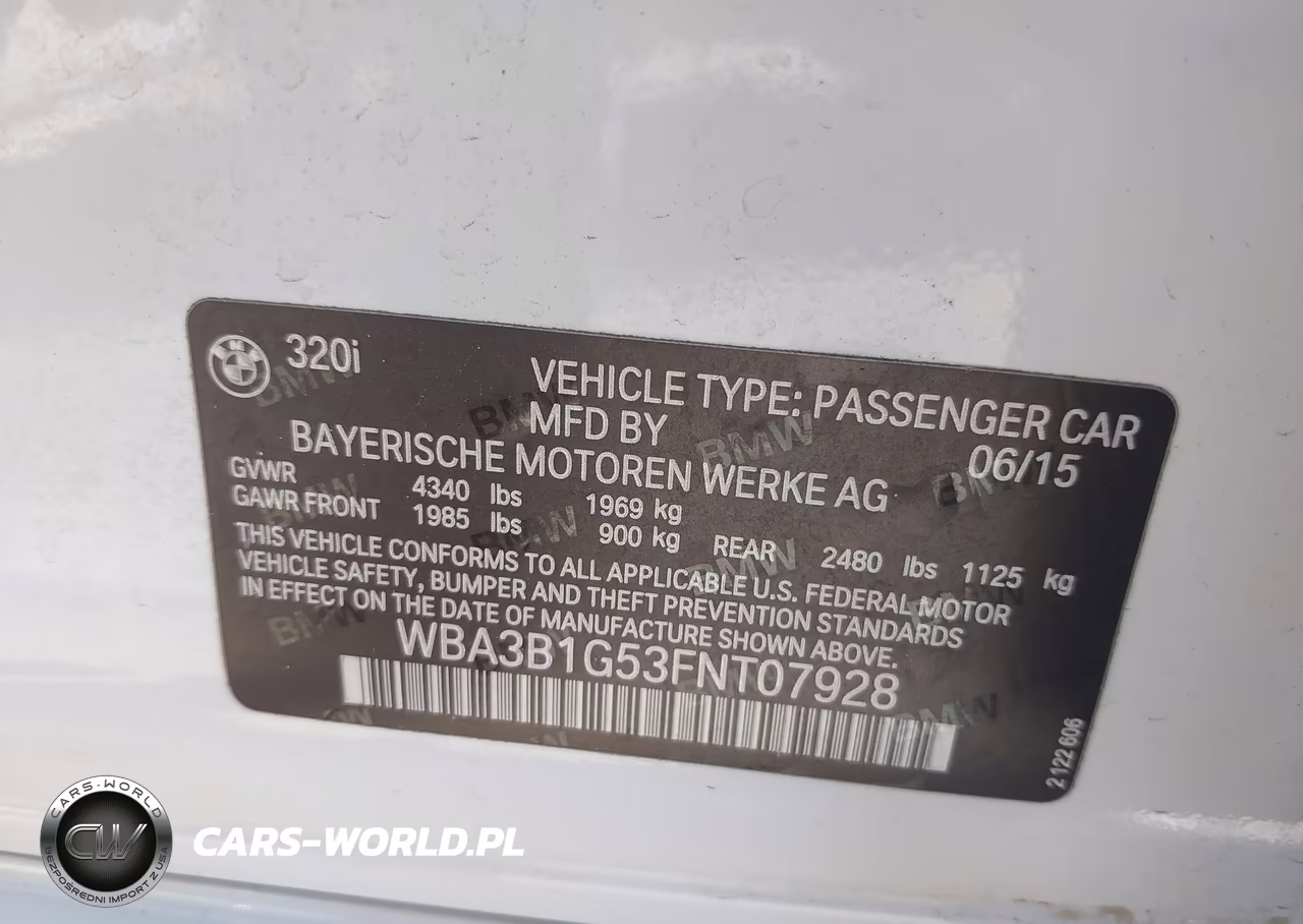 2015 BMW 320I VIN:WBA3B1G53FNT07928 - 9