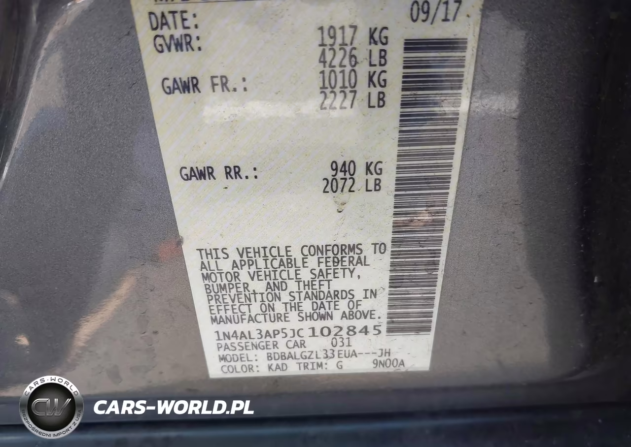 2018 Nissan Altima 2.5 S VIN:1N4AL3AP5JC102845 - 9