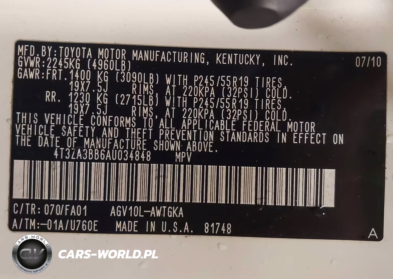 2010 Toyota Venza VIN:4T3ZA3BB6AU034848 - 9