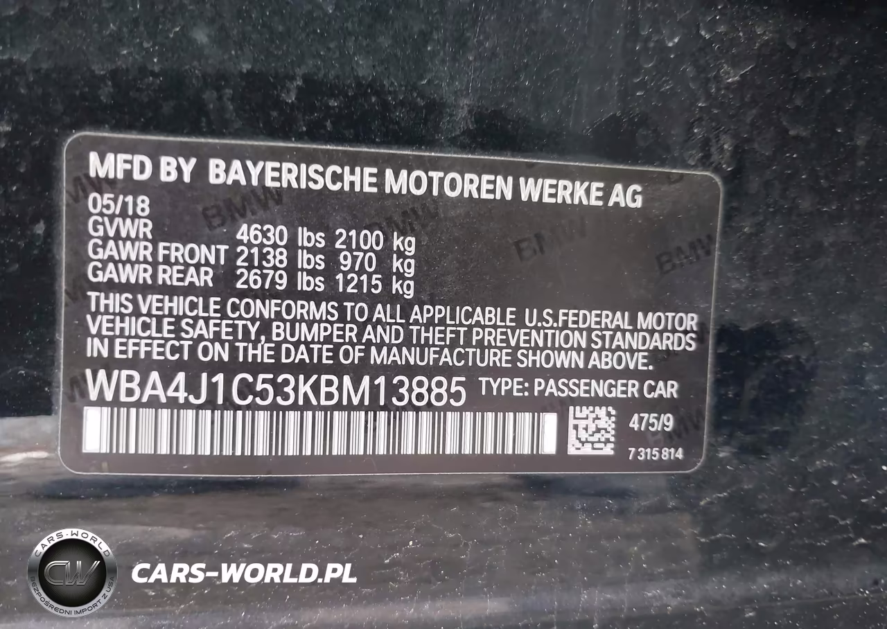 2019 BMW 430I Gran Coupe VIN:WBA4J1C53KBM13885 - 9