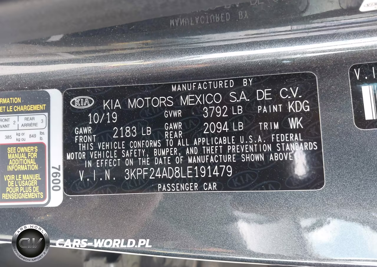 2020 Kia Forte Fe VIN:3KPF24AD8LE191479 - 9