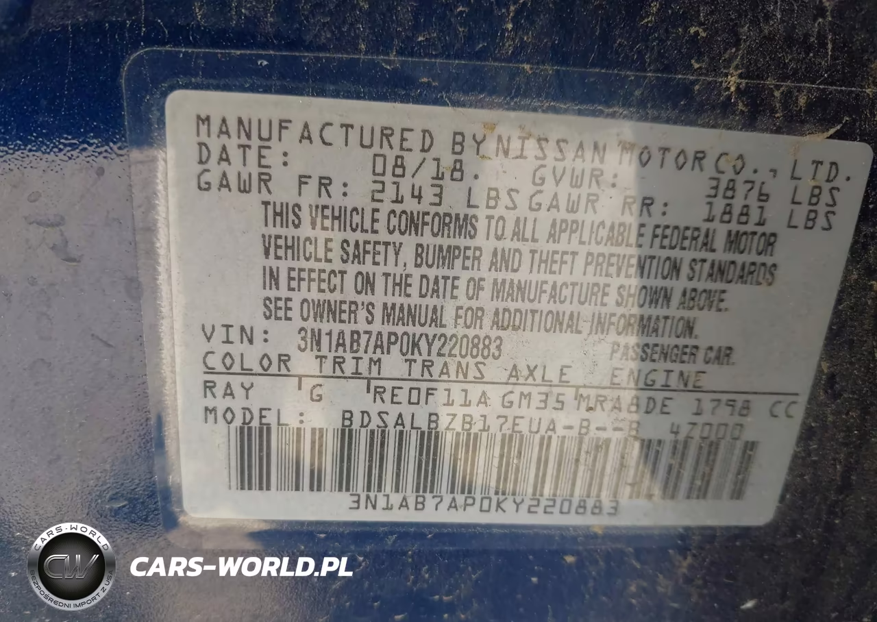 2019 Nissan Sentra S VIN:3N1AB7AP0KY220883 - 9
