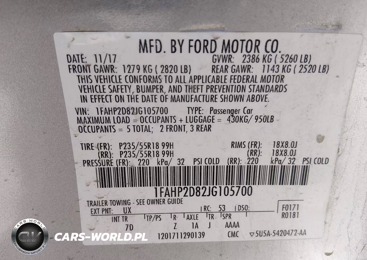 2018 Ford Taurus Se VIN:1FAHP2D82JG105700 - 9