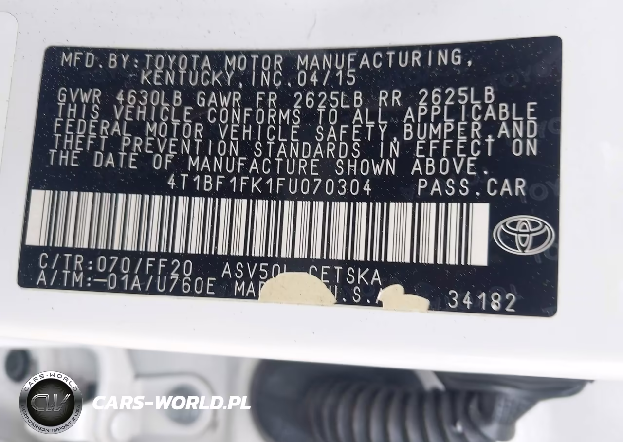 2015 Toyota Camry Se VIN:4T1BF1FK1FU070304 - 9