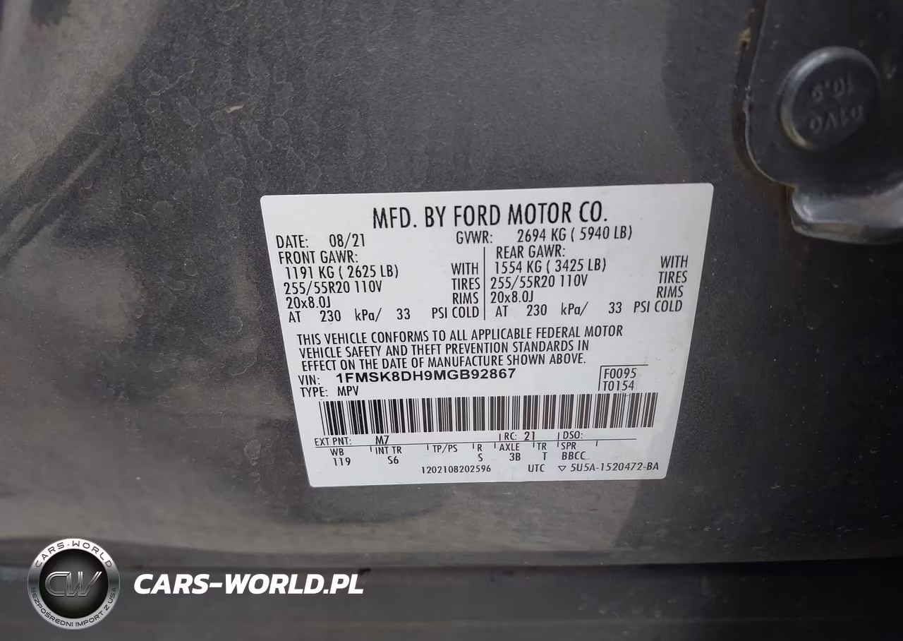 2021 Ford Explorer Xlt VIN:1FMSK8DH9MGB92867 - 9