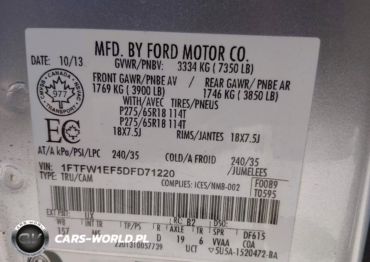 2013 Ford F-150 Xlt VIN:1FTFW1EF5DFD71220 - 9
