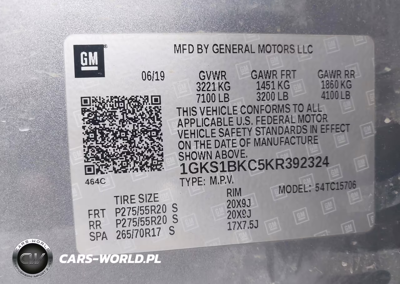 2019 GMC Yukon Slt VIN:1GKS1BKC5KR392324 - 9