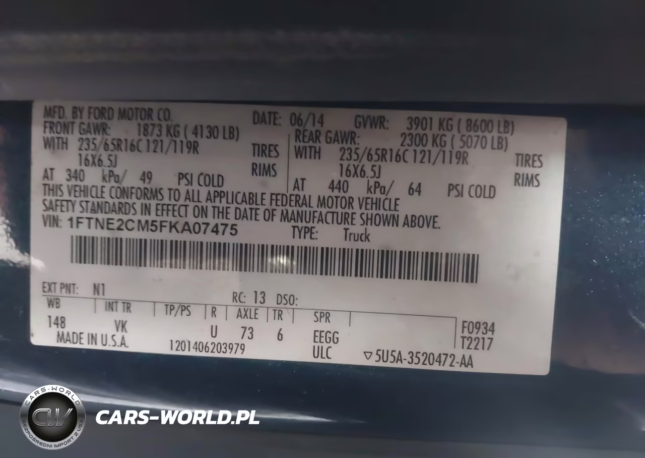 2015 Ford Transit-150 VIN:1FTNE2CM5FKA07475 - 9