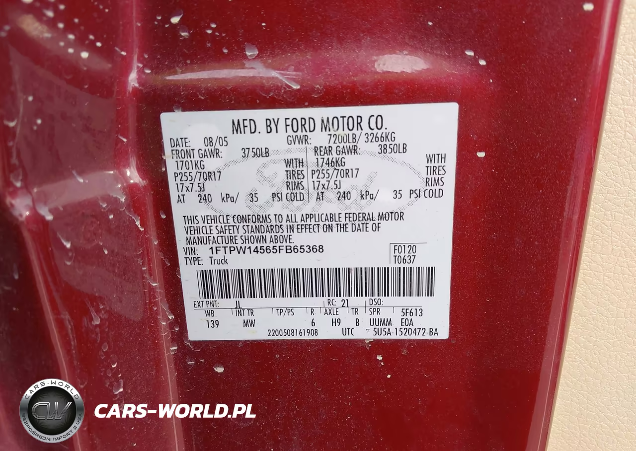 2005 Ford F-150 Fx4-Lariat-Xlt VIN:1FTPW14565FB65368 - 9