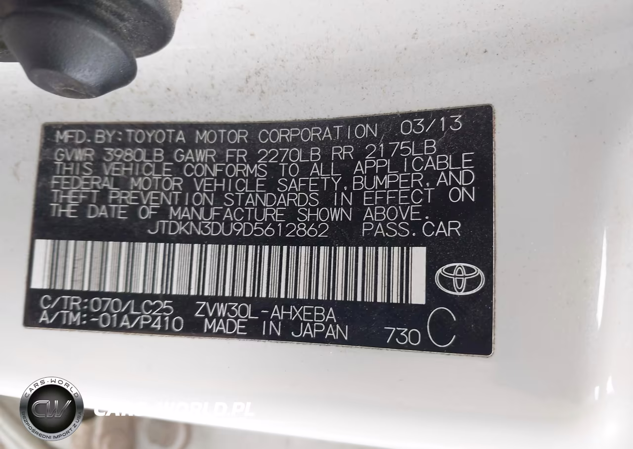 2013 Toyota Prius Three Se VIN:JTDKN3DU9D5612862 - 9