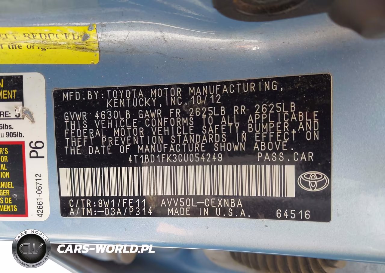 2012 Toyota Camry Hybrid Le VIN:4T1BD1FK3CU054249 - 9
