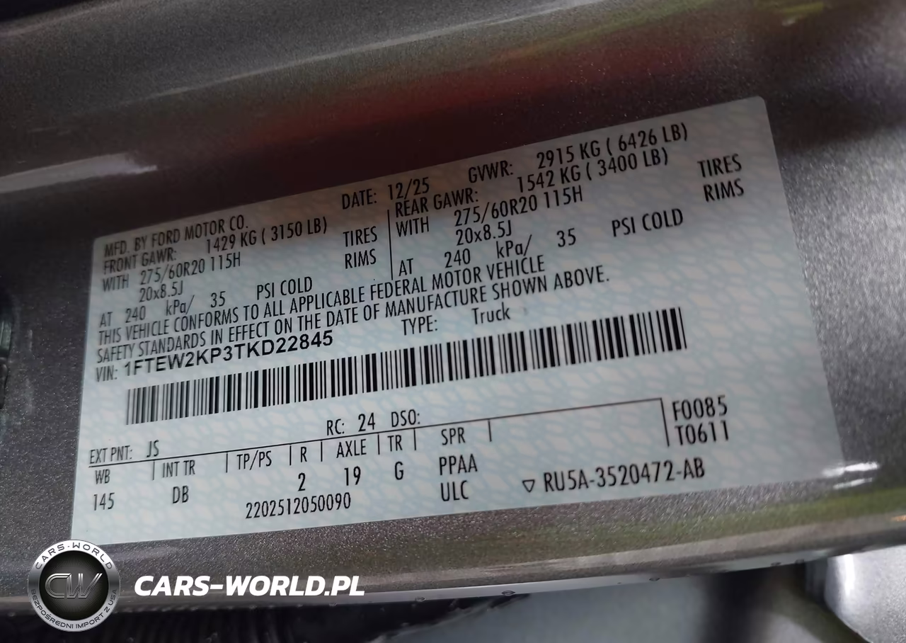 2026 Ford F-150 Stx VIN:1FTEW2KP3TKD22845 - 9