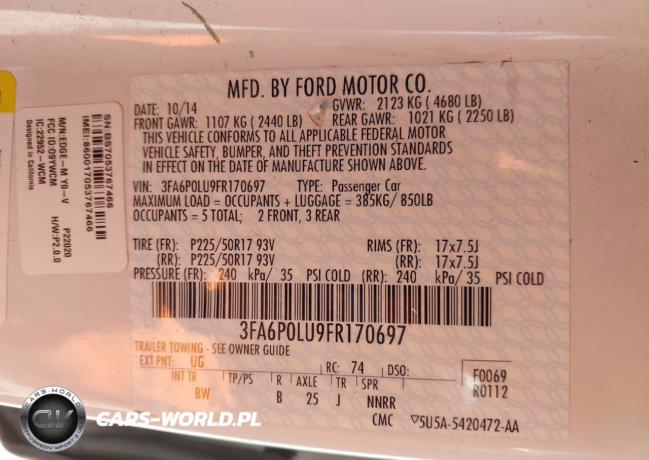 2015 Ford Fusion Hybrid Se VIN:3FA6P0LU9FR170697 - 9