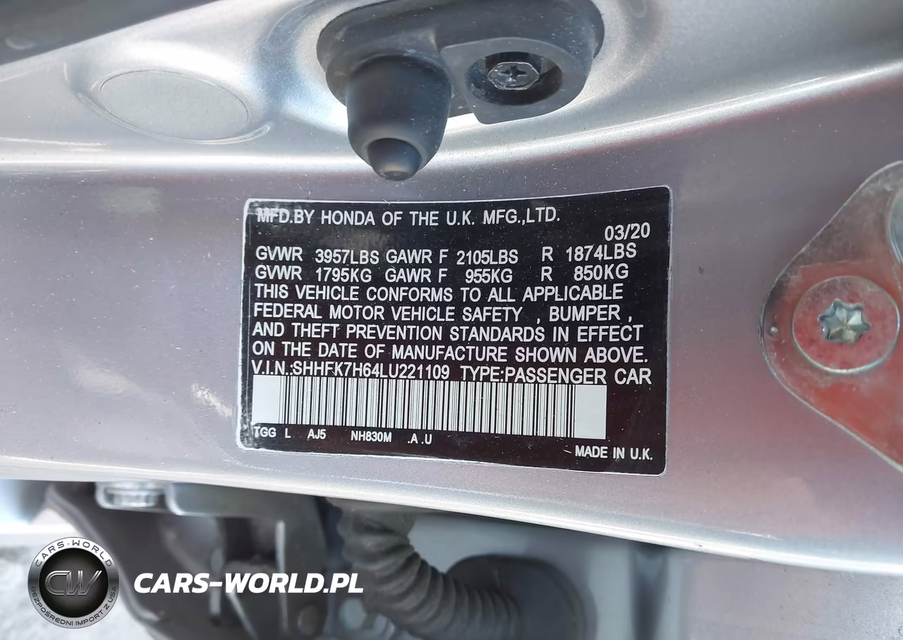2020 Honda Civic Ex VIN:SHHFK7H64LU221109 - 9
