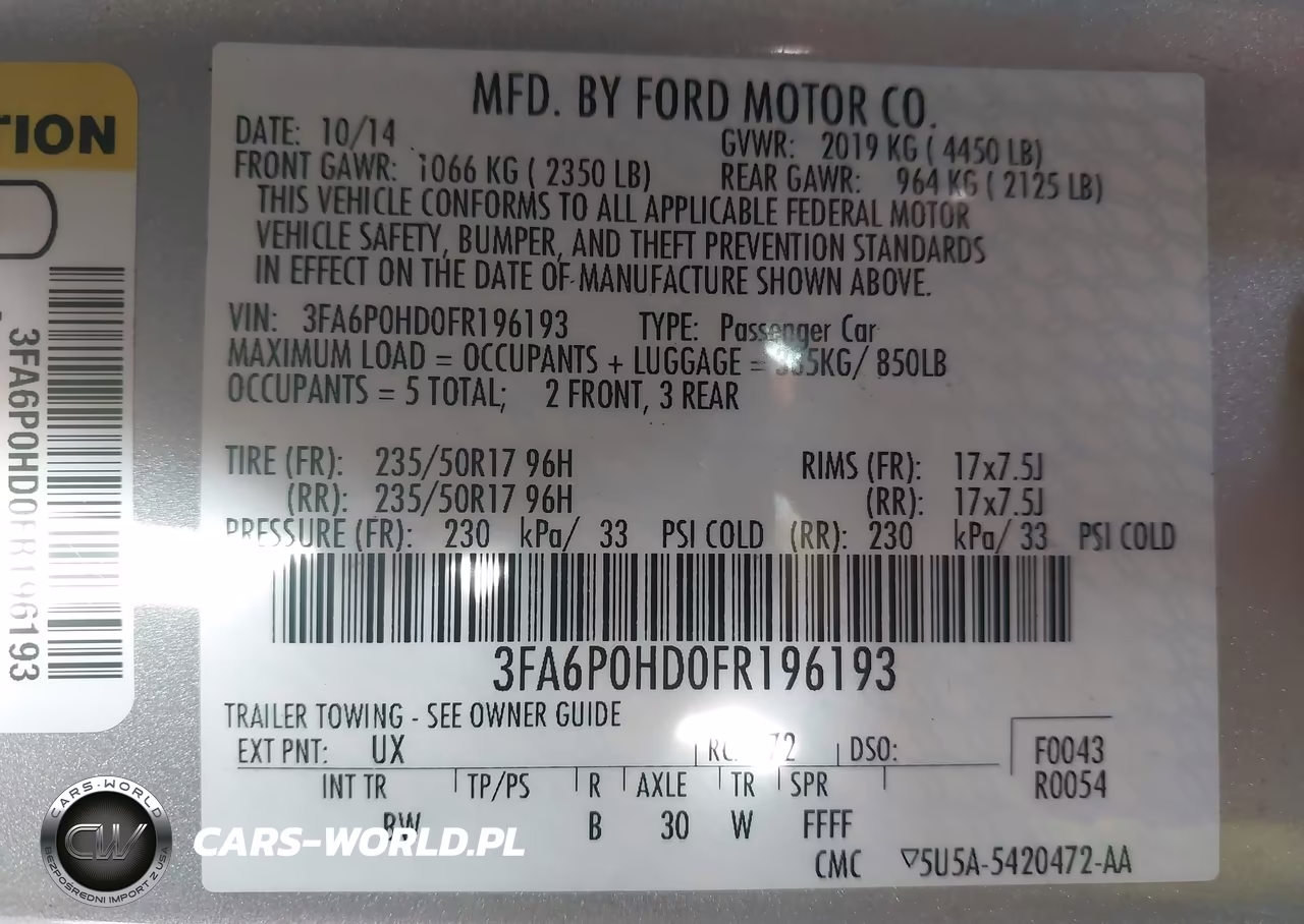2015 Ford Fusion Se VIN:3FA6P0HD0FR196193 - 9