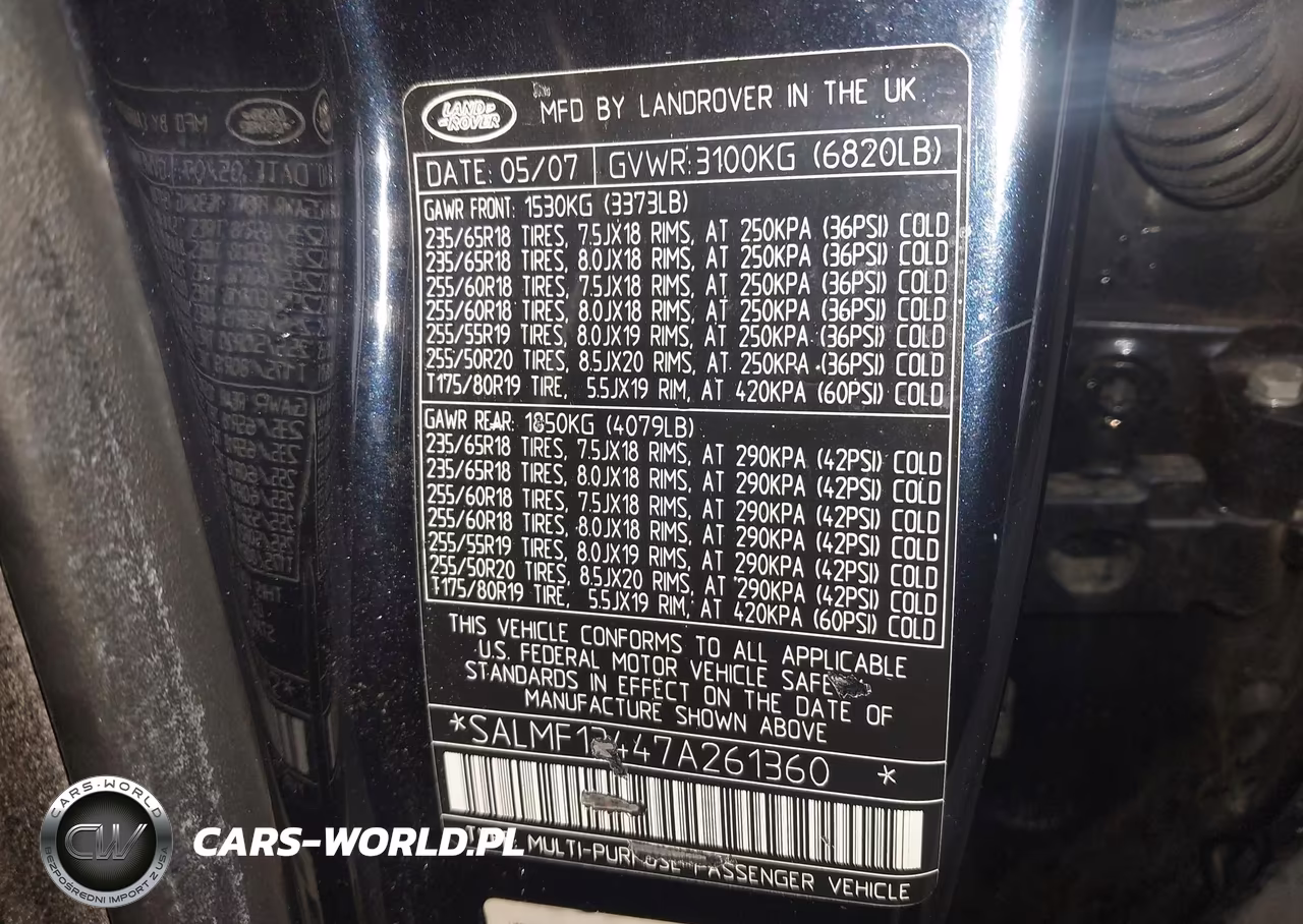 2007 Land Rover Range Rover Supercharged VIN:SALMF13447A261360 - 9