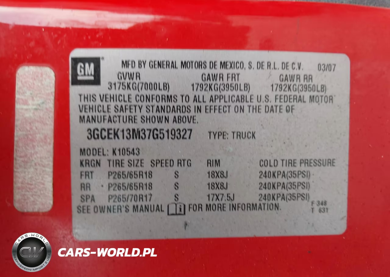 2007 Chevrolet Silverado 1500 Lt1 VIN:3GCEK13M37G519327 - 9