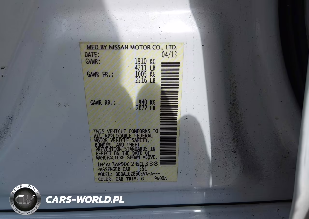 2013 Nissan Altima 2.5 Sv VIN:1N4AL3AP9DC261338 - 9