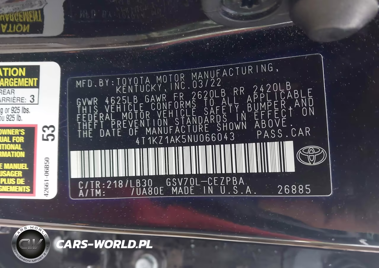 2022 Toyota Camry Xse V6 VIN:4T1KZ1AK5NU066043 - 9