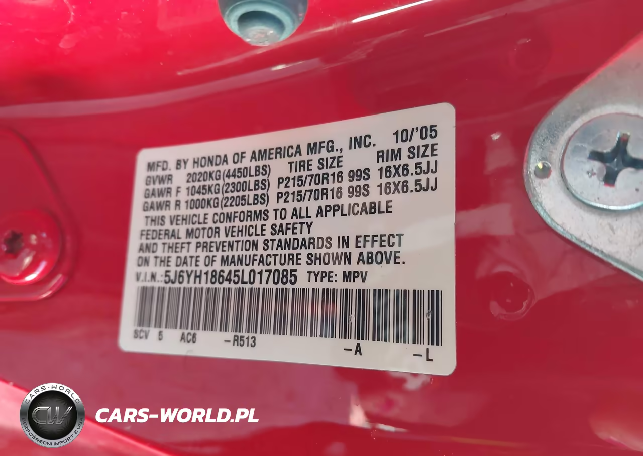 2005 Honda Element Ex VIN:5J6YH18645L017085 - 9