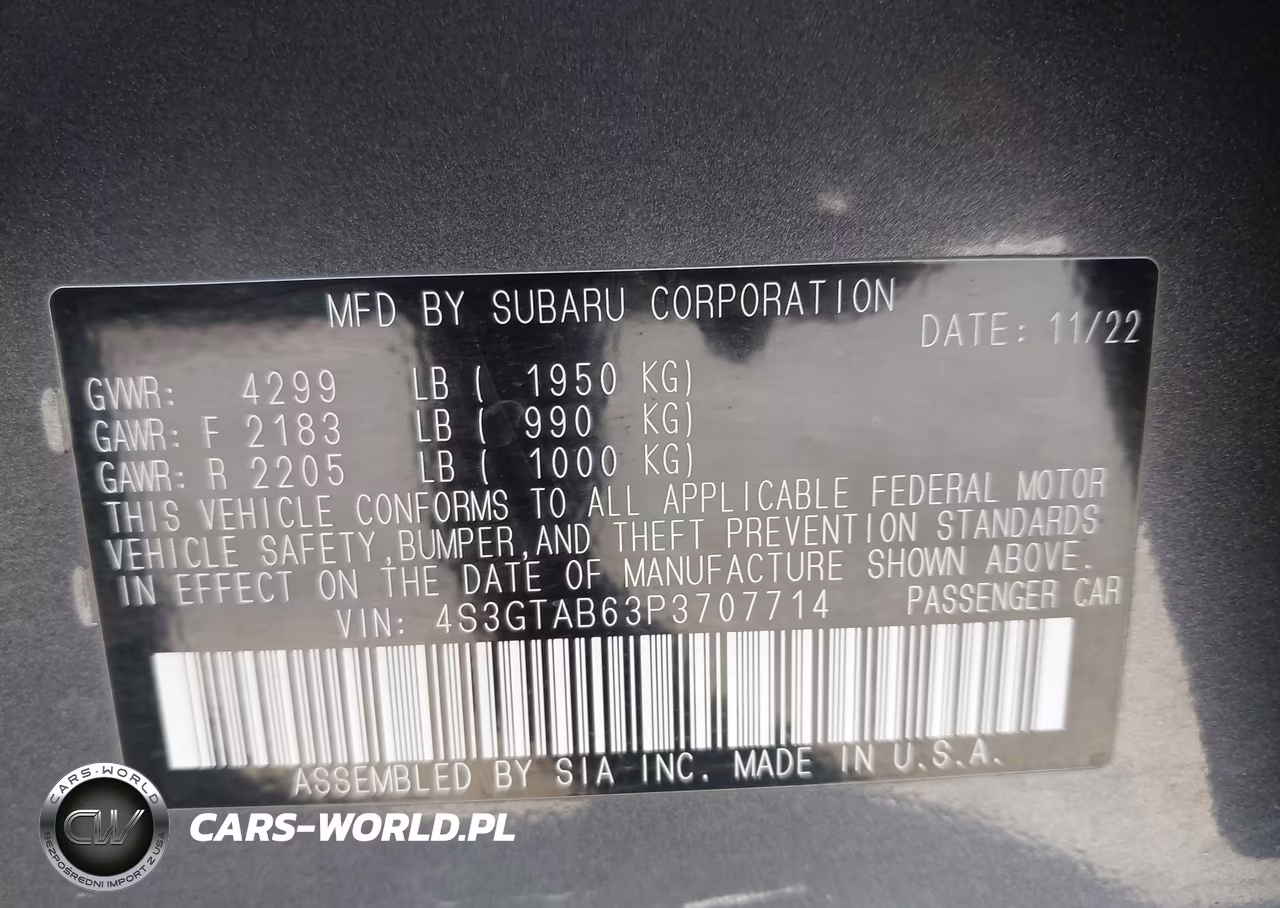 2023 Subaru Impreza Base 5-Door VIN:4S3GTAB63P3707714 - 9