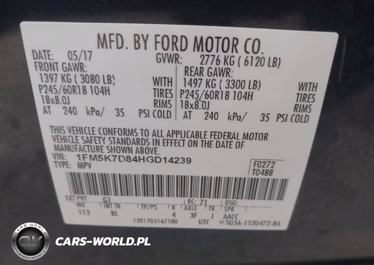 2017 Ford Explorer Xlt VIN:1FM5K7D84HGD14239 - 9