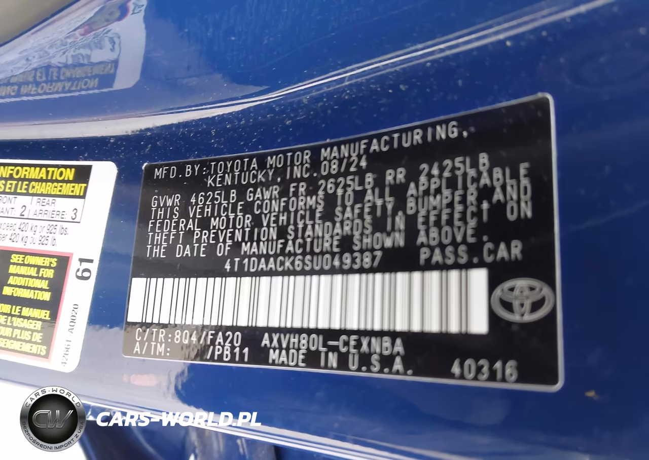 2025 Toyota Camry Le VIN:4T1DAACK6SU049387 - 9