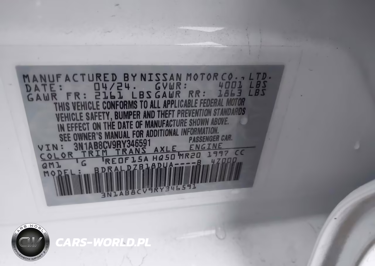 2024 Nissan Sentra Sv Xtronic Cvt VIN:3N1AB8CV9RY346591 - 9