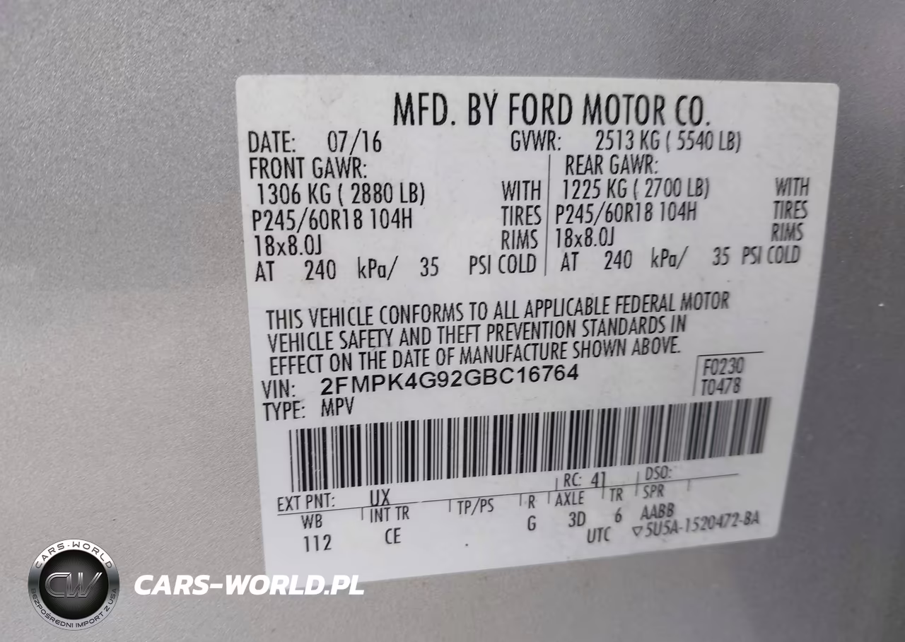 2016 Ford Edge Se VIN:2FMPK4G92GBC16764 - 9