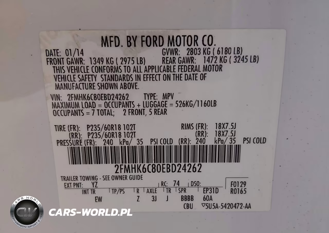 2014 Ford Flex Sel VIN:2FMHK6C80EBD24262 - 9