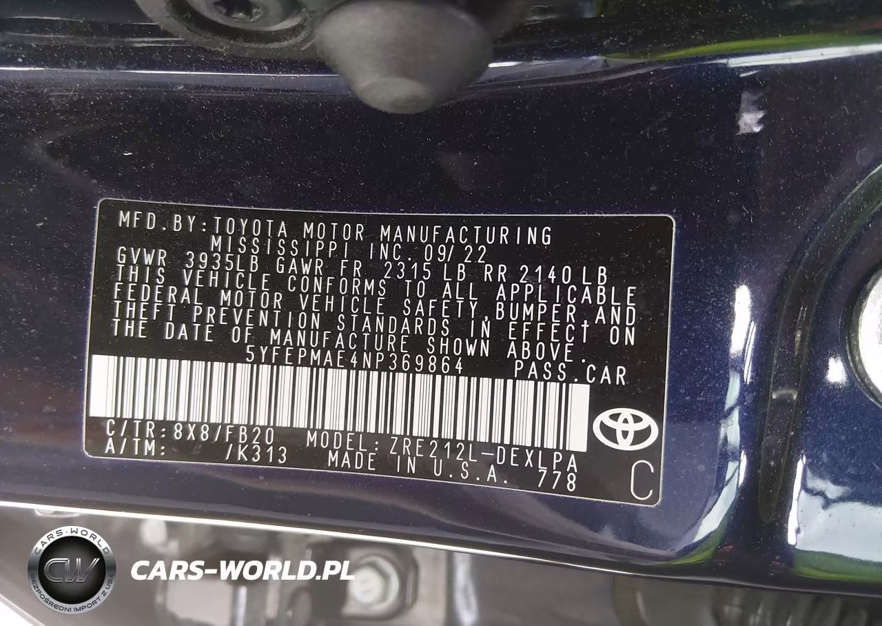 2022 Toyota Corolla Le VIN:5YFEPMAE4NP369864 - 9