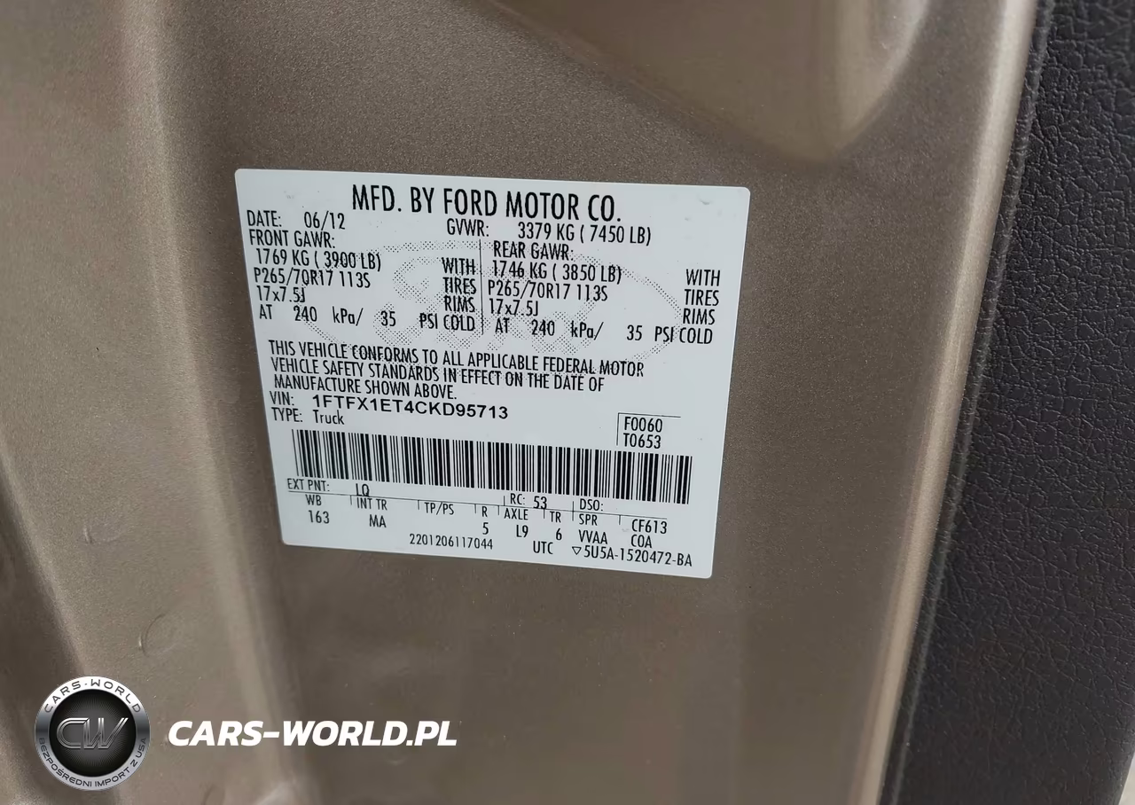2012 Ford F-150 Xlt VIN:1FTFX1ET4CKD95713 - 9