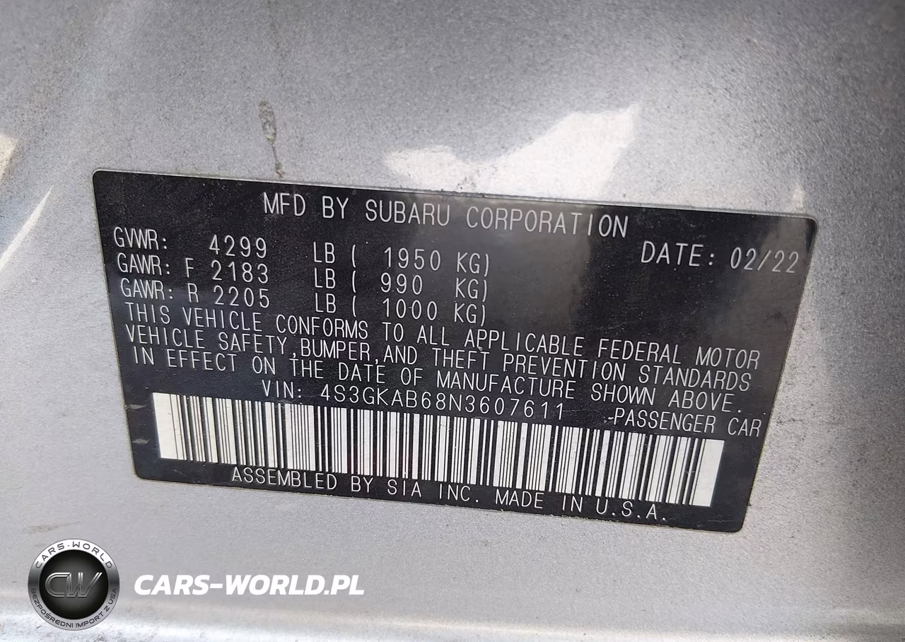 2022 Subaru Impreza Base VIN:4S3GKAB68N3607611 - 9