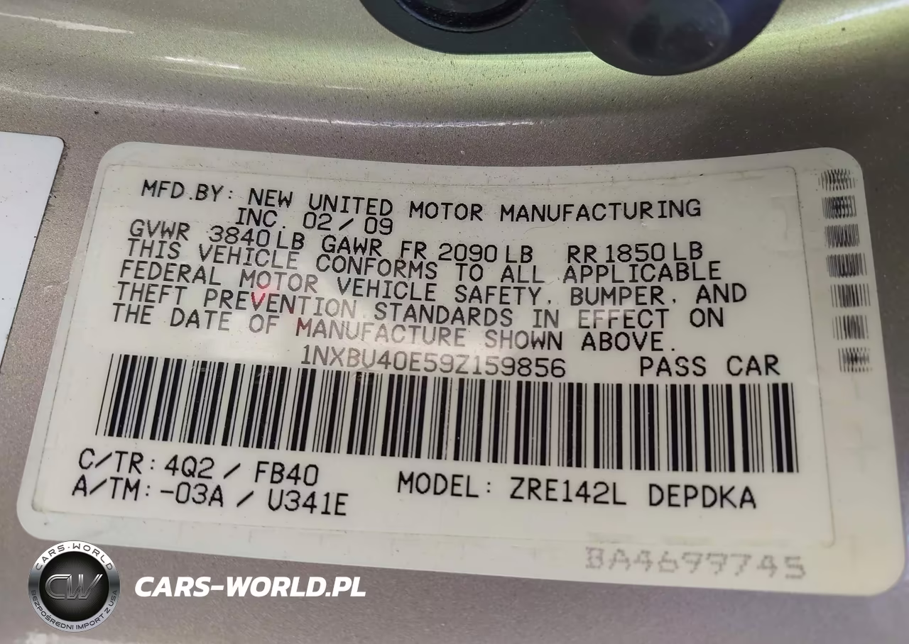 2009 Toyota Corolla Le VIN:1NXBU40E59Z159856 - 9