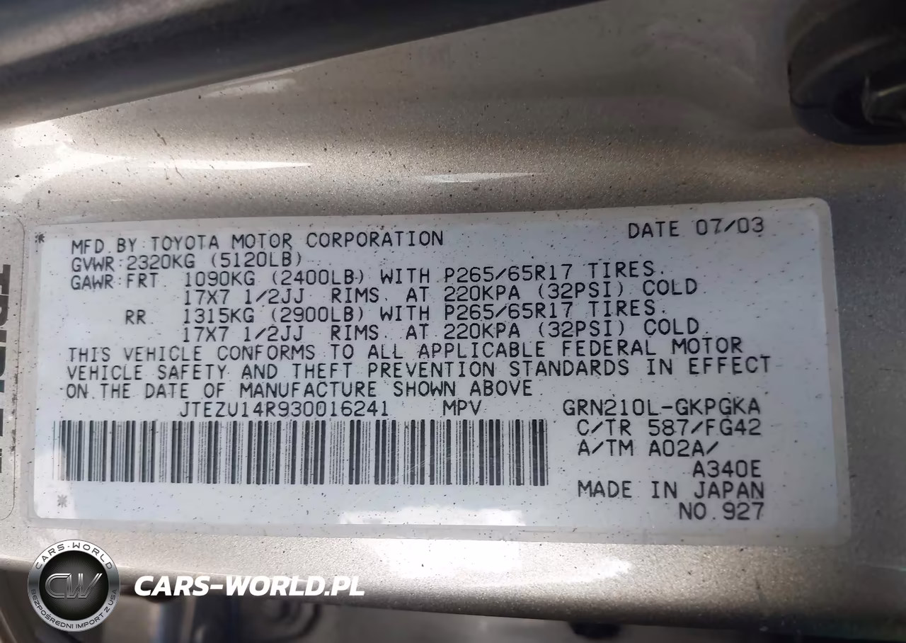 2003 Toyota 4Runner Sr5 V6 VIN:JTEZU14R930016241 - 9