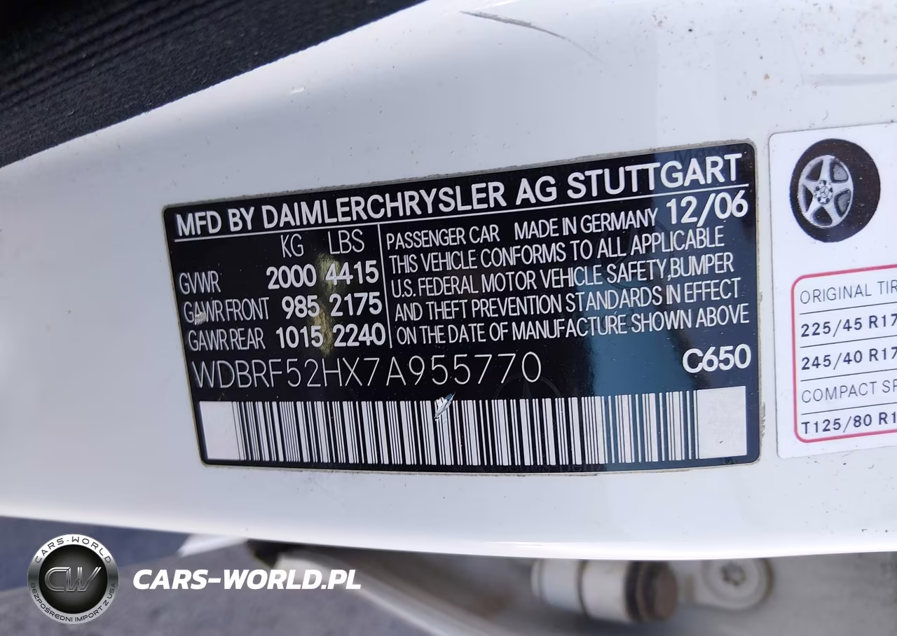 2007 Mercedes-Benz C 230 Sport VIN:WDBRF52HX7A955770 - 9