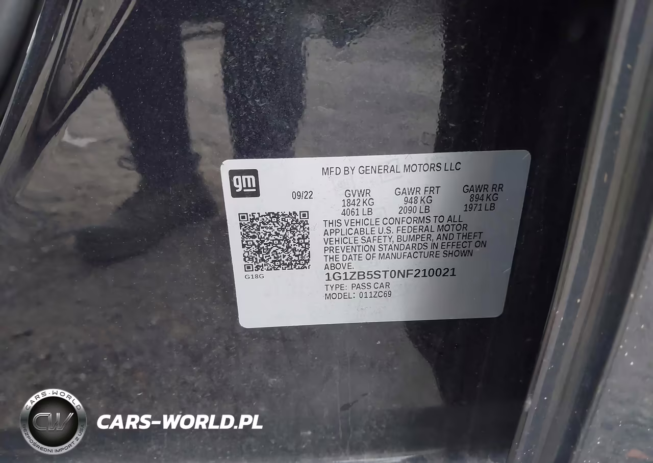 2022 Chevrolet Malibu Fwd Ls VIN:1G1ZB5ST0NF210021 - 9