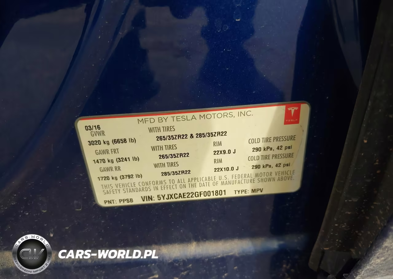 2016 Tesla Model X VIN:5YJXCAE22GF001801 - 9