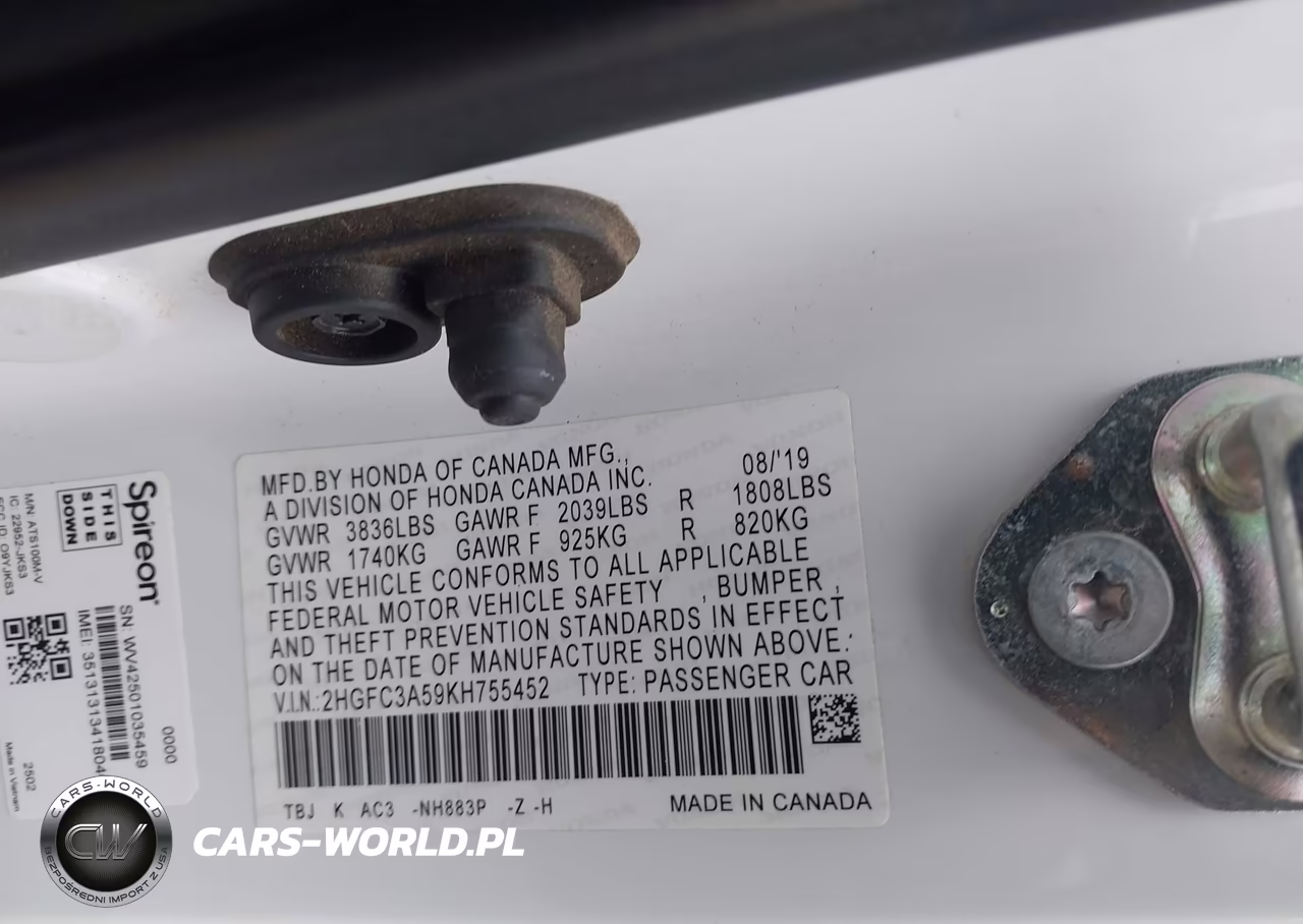 2019 Honda Civic Si VIN:2HGFC3A59KH755452 - 9