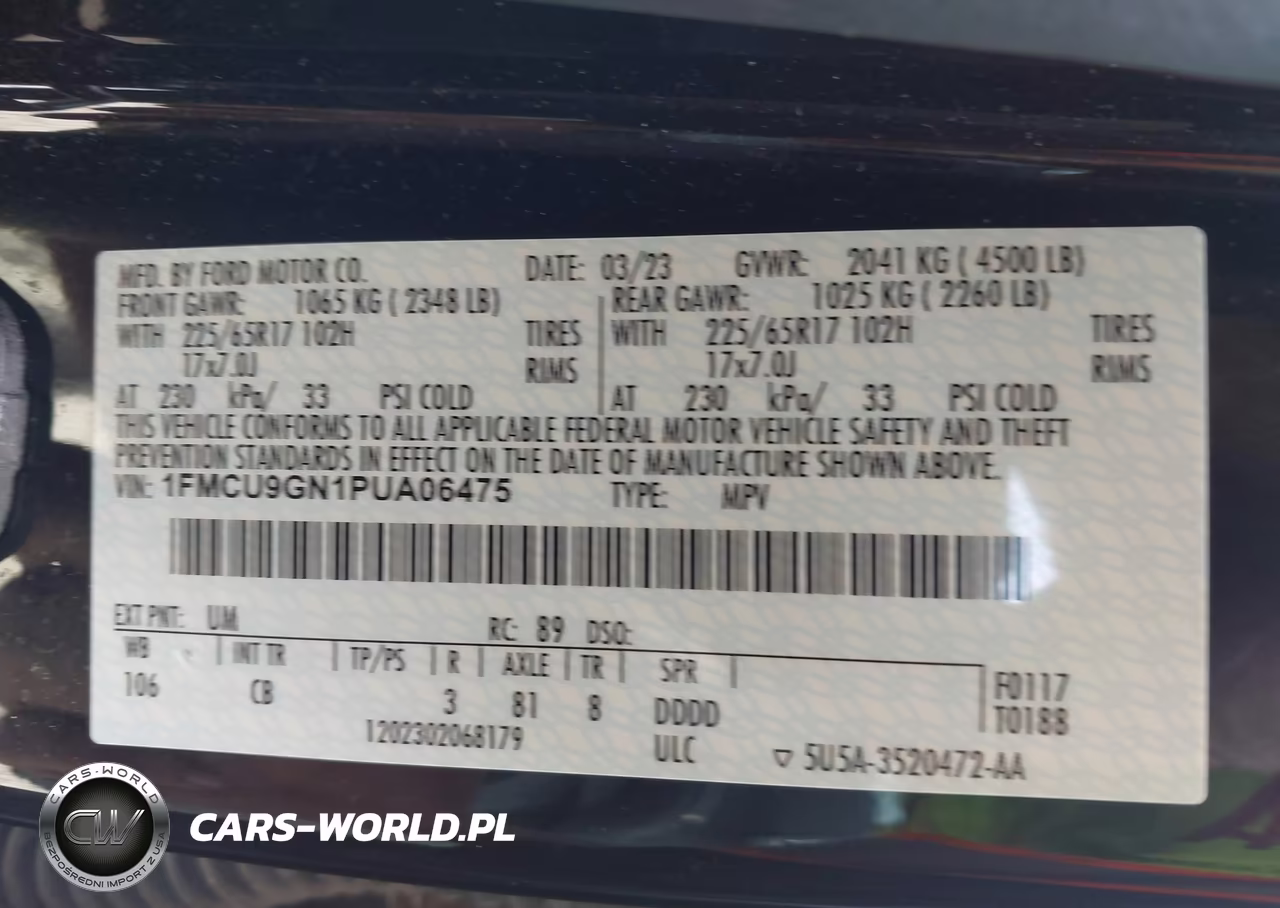 2023 Ford Escape Active VIN:1FMCU9GN1PUA06475 - 9