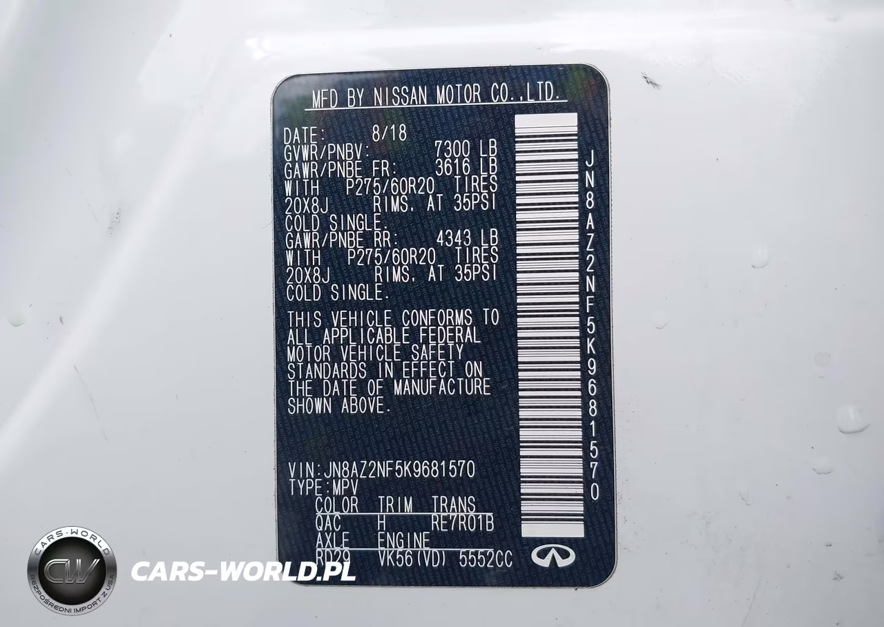 2019 Infiniti Qx80 Luxe VIN:JN8AZ2NF5K9681570 - 9